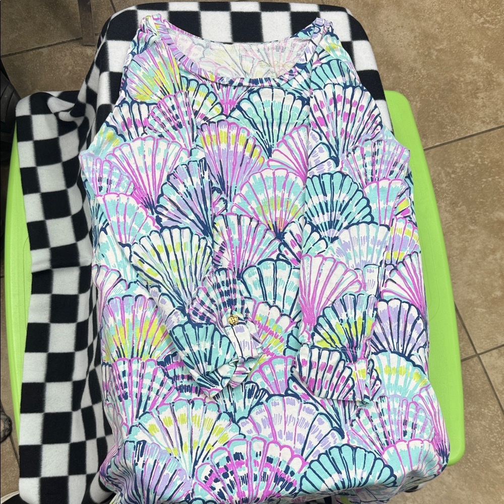 Colorful Shell Pattern Top long sleeve Lilly Pulitzer